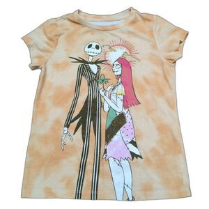 Disney Nightmare Before Christmas T-Shirt Girls M Orange Short Sleeve Tim Burton